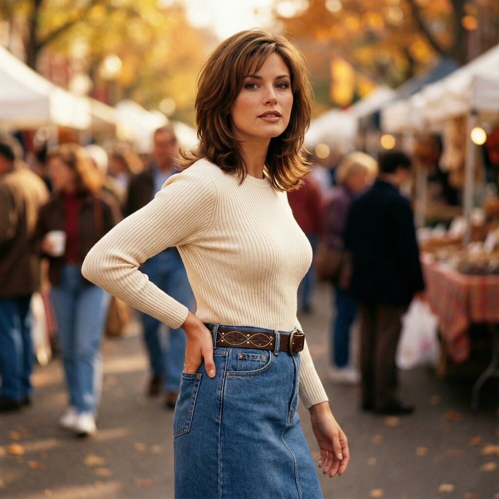 LULU NYC Womens Brown Western Cowgirl Belt Faux Leather Rhinestone Stitching Y2K